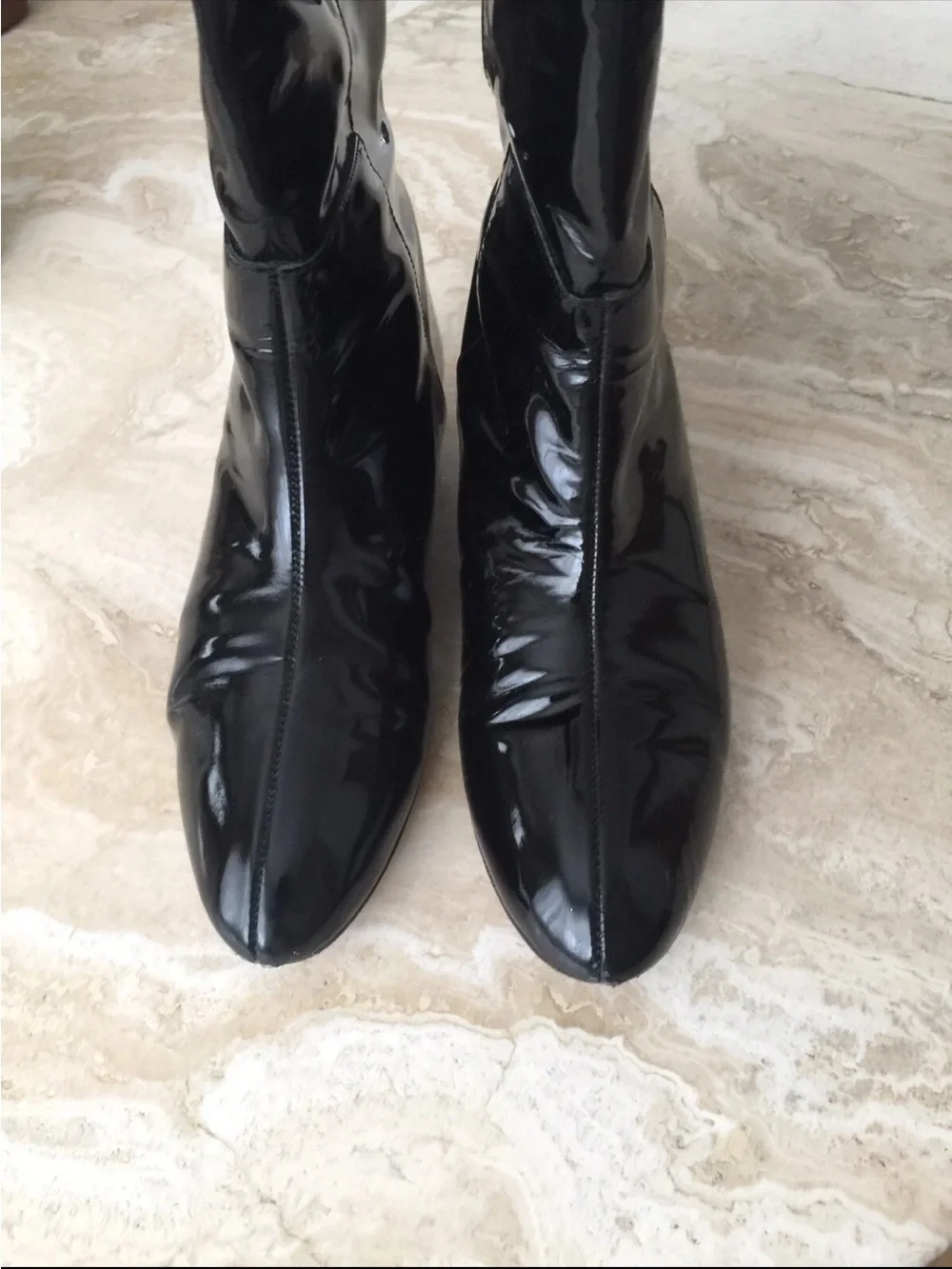 Loeffler Randall Black Patent Leather Knee-High Boots 36 US 6 used!